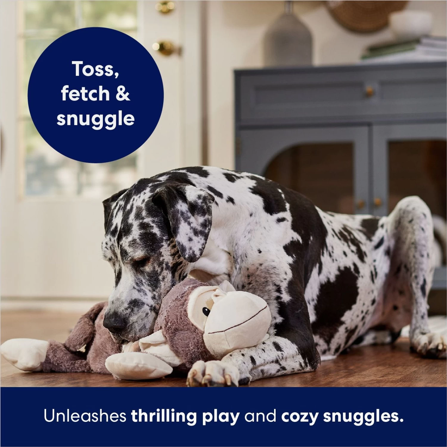 Frisco Monkey Plush Squeaky Dog Toy 5 Frisco Monkey Plush Squeaky Dog Toy - Image 5