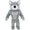 Frisco Wolf Muscle Plush Squeaky Dog Toy