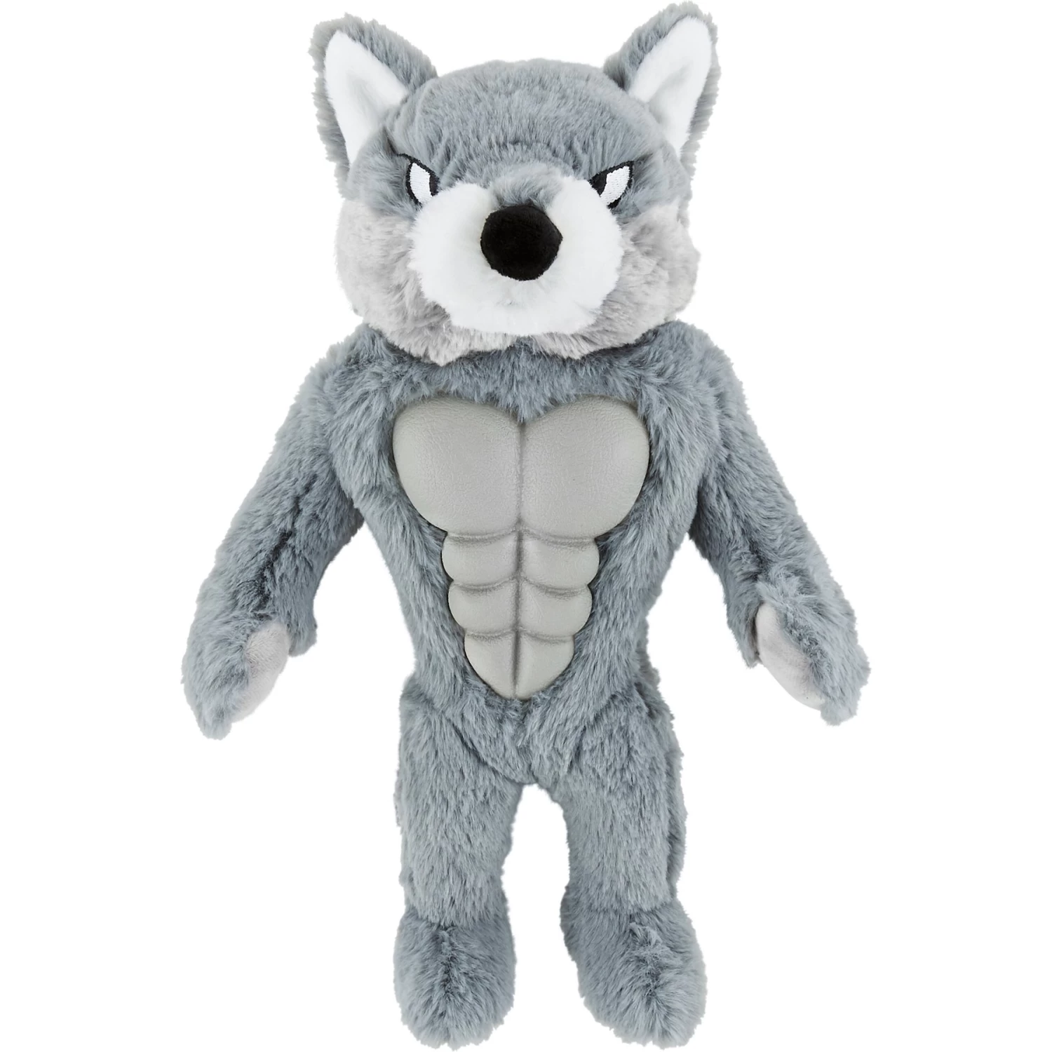 Frisco Wolf Muscle Plush Squeaky Dog Toy 1 Frisco Wolf Muscle Plush Squeaky Dog Toy