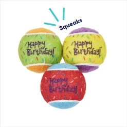 Frisco Birthday Fetch Squeaky Tennis Ball Dog Toy 9 Frisco Birthday Fetch Squeaky Tennis Ball Dog Toy -Frisco 162914 PT2. AC SS1800 V1692020013
