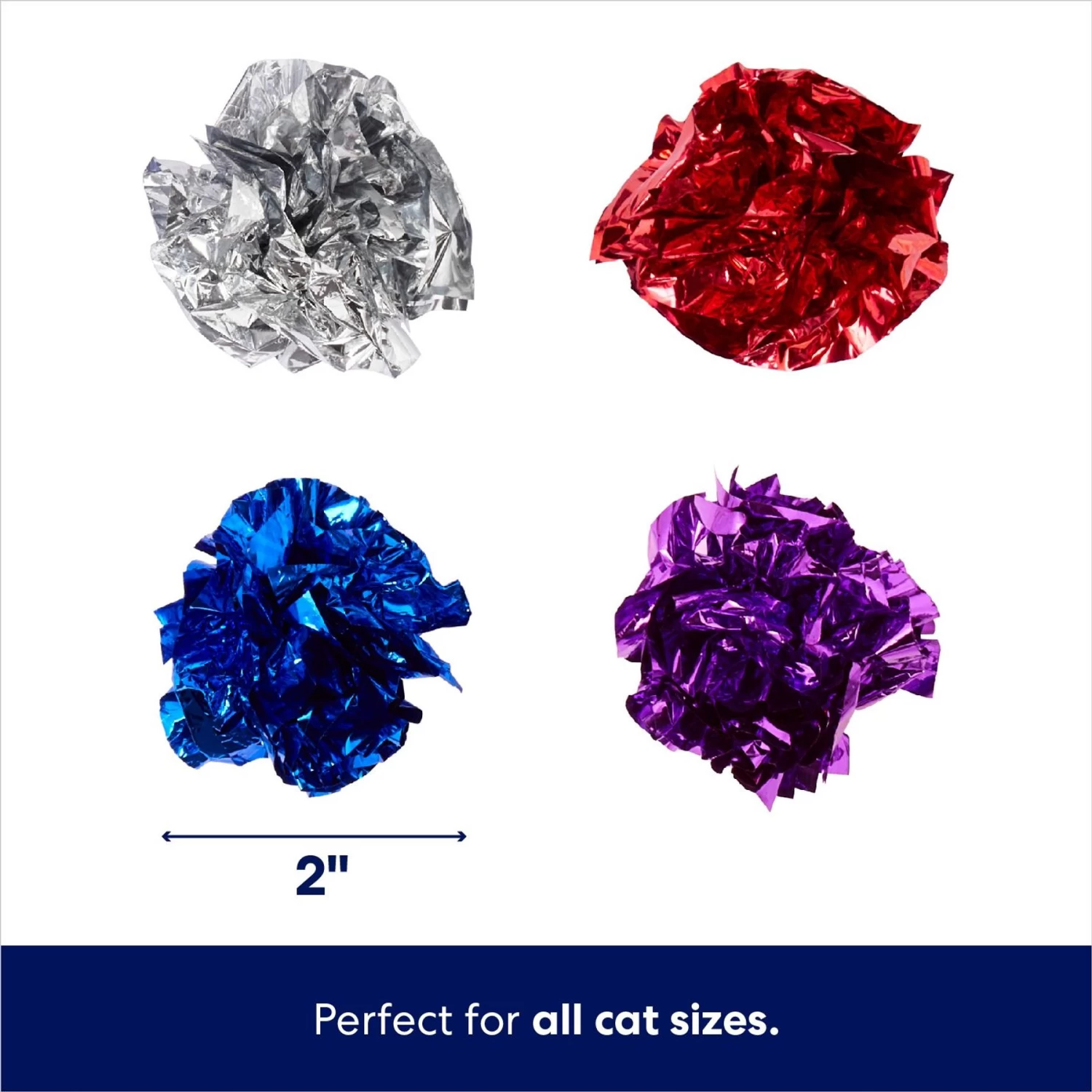 Frisco Colorful Crinkle Ball Cat Toy 2 Frisco Colorful Crinkle Ball Cat Toy - Image 2