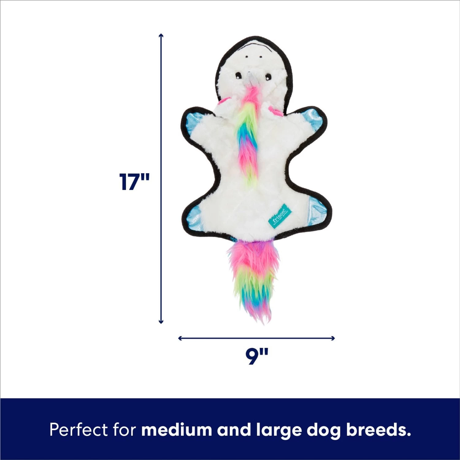 Frisco Unicorn Stuffing-Free Flat Plush Squeaky Dog Toy 2 Frisco Unicorn Stuffing-Free Flat Plush Squeaky Dog Toy - Image 2