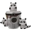 Frisco Trash Can & Raccoons Hide & Seek Puzzle Plush Squeaky Dog Toy