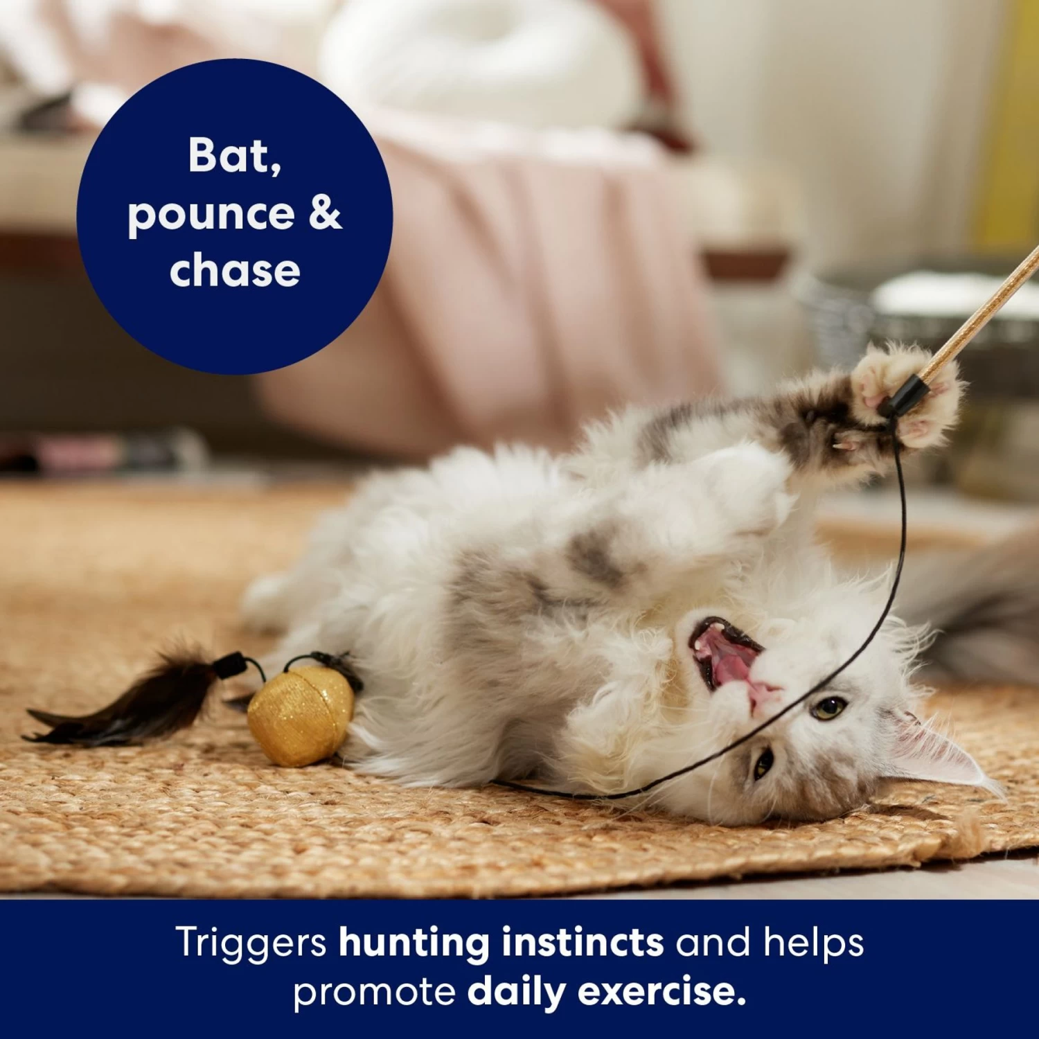 Frisco Sparkle Ball Teaser Wand Cat Toy With Catnip 4 Frisco Sparkle Ball Teaser Wand Cat Toy With Catnip - Image 4