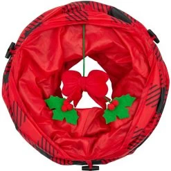 Frisco Holiday Buffalo Plaid Foldable Play Tunnel Cat Toy With Catnip -Frisco 228549 PT3. AC SS1800 V1632773016