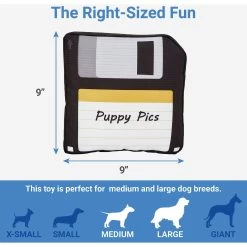 Frisco Retro Floppy Disc Ballistic Nylon Plush Squeaky Dog Toy -Frisco 230304 PT1. AC SS1800 V1599945063