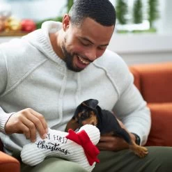 Frisco Holiday My First Christmas Bone Plush Squeaky Dog Toy -Frisco 233166 PT2. AC SS1800 V1601304755