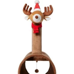 Frisco Holiday 52.3-in Reindeer Cat Scratching Post & Tunnel -Frisco 236569 PT4. AC SS1800 V1601340995