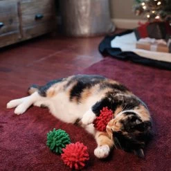 Frisco Holiday Moppy Ball Cat Toy With Catnip, 3 Count -Frisco 244935 PT2. AC SS1800 V1602172003