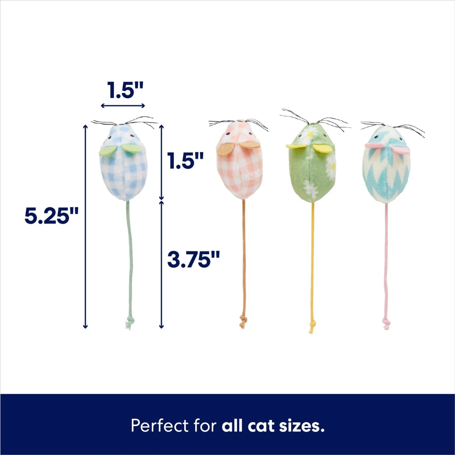 Frisco Easter Mice Cat Toy With Catnip, 4 Count 2 Frisco Easter Mice Cat Toy With Catnip, 4 Count - Image 2