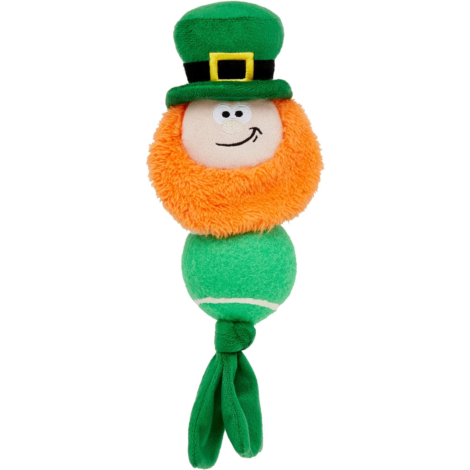 Frisco St. Patrick's Leprechaun Plush With Tennis Ball Squeaky Dog Toy 1 Frisco St. Patrick's Leprechaun Plush With Tennis Ball Squeaky Dog Toy