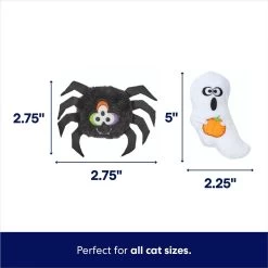 Frisco Halloween Spider & Ghost Plush Cat Toy With Catnip, 2 Count -Frisco 270315 PT1. AC SS1800 V1689876617