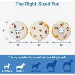 Frisco Fall Maple Bacon Donuts Plush Squeaky Dog Toy, 3 Count -Frisco 285613 PT2. AC SS1800 V1633969278