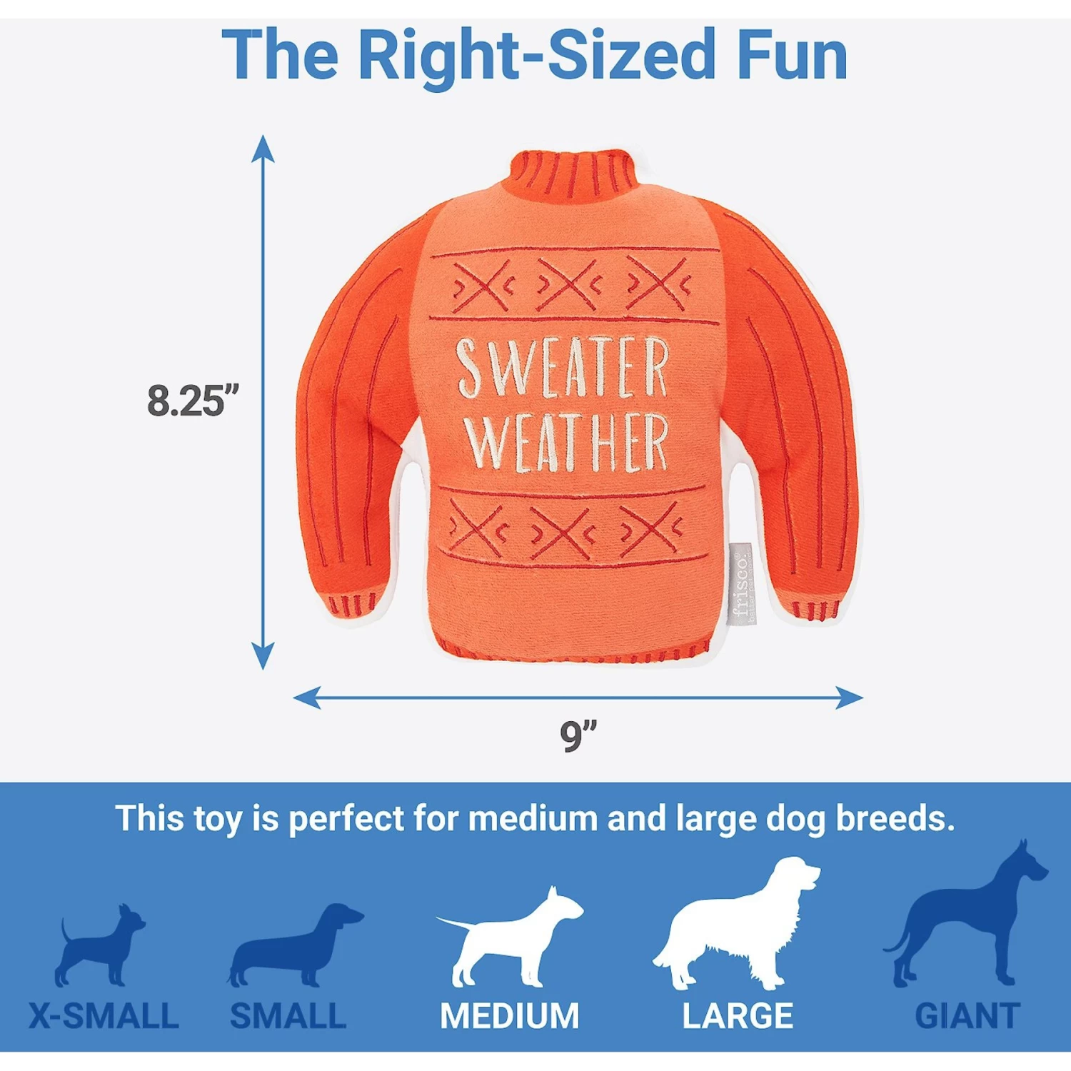 Frisco Fall Sweater Weather Flat Plush Squeaky Dog Toy 2 Frisco Fall Sweater Weather Flat Plush Squeaky Dog Toy - Image 2