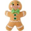 Frisco Holiday Naughty Or Nice Gingerbread Man Reversible Plush Squeaky Dog Toy