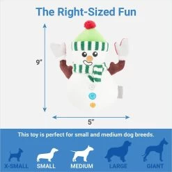 Frisco Holiday Naughty Or Nice Snowman Reversible Plush Squeaky Dog Toy -Frisco 287219 PT2. AC SS1800 V1637704003