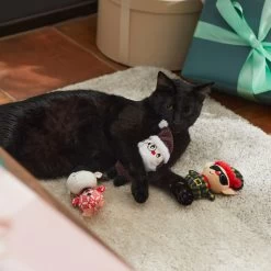 Frisco Holiday Hipster Santa & Friends Plush Cat Toy With Catnip, 3 Count -Frisco 287317 PT3. AC SS1800 V1632774130