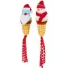 Frisco Holiday Santa & Snowman Ice Cream Cones Plush Cat Toy With Catnip, 2 Count