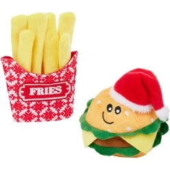 Frisco Holiday Burger & Fries Plush Cat Toy With Catnip, 2 Count