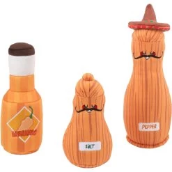 Frisco Brunch Salt, Pepper, Hot Sauce Plush Squeaky Dog Toy