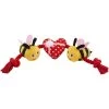 Frisco Valentine Bee Mine Plush With Rope Squeaky Dog Toy