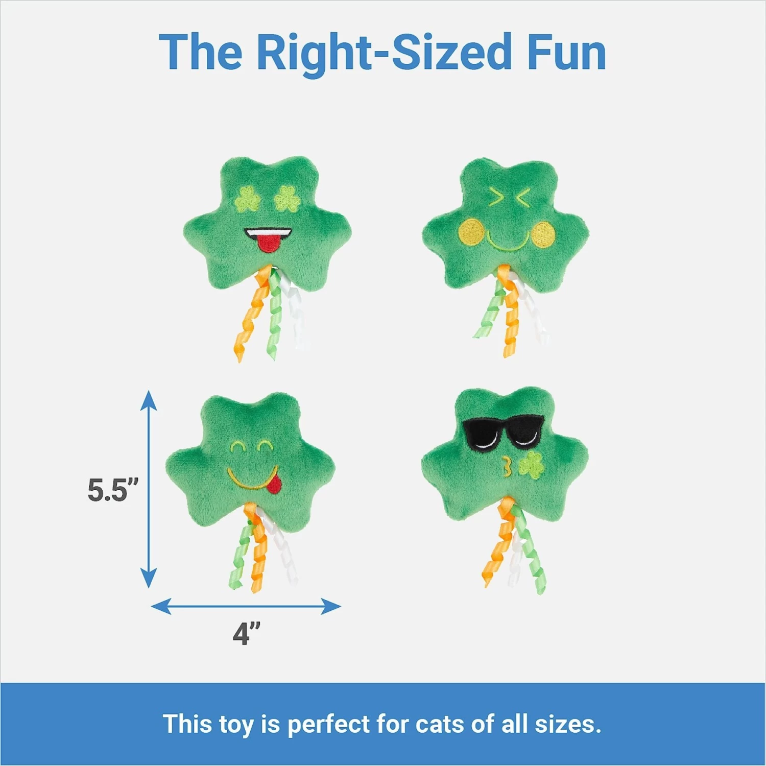 Frisco St. Patrick's Shamrock Plush Cat Toy With Catnip 2 Frisco St. Patrick's Shamrock Plush Cat Toy With Catnip - Image 2