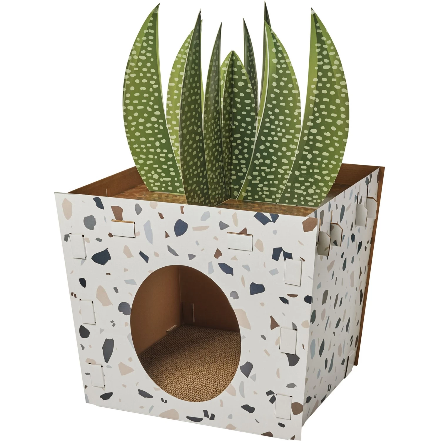Frisco Potted Succulent Cardboard Cat House 1 Frisco Potted Succulent Cardboard Cat House