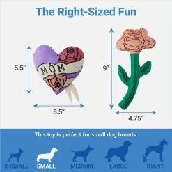 Frisco Mother's Day Rose & Heart Plush Squeaky Dog Toy, 2 Count 4 Frisco Mother's Day Rose & Heart Plush Squeaky Dog Toy, 2 Count -Frisco 327033 PT1. AC SS1800 V1647618087