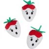 Frisco Halloween Ghost Strawberries Plush Cat Toy With Catnip, 3 Count