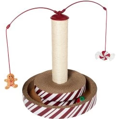 Frisco Holiday Gingerbread Interactive Cat Scratcher Cat Toy With Catnip