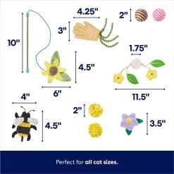 Frisco Spring Plush, Teaser, Ball & Tunnel Variety Pack Cat Toy With Catnip, 10 Count -Frisco 541590 PT2. AC SS1800 V1672936931