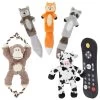 Frisco Forest Friends Stuffing-Free Skinny Plush Squeaky Dog Toy + 3 Items