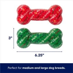 Frisco Holiday Naughty & Nice TPR Bone Squeaky Dog Toy -Frisco 739702 PT1. AC SS1800 V1694809545
