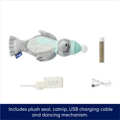 Frisco Holiday Interactive Flopping Seal Electronic Cat Toy With Catnip -Frisco 740102 PT2. AC SS1800 V1695046543