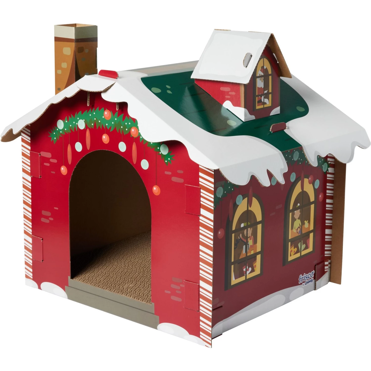 Frisco Holiday Gift Box Cardboard Cat House & Frisco Holiday Santa's Workshop Cardboard Cat House 6 Frisco Holiday Gift Box Cardboard Cat House & Frisco Holiday Santa's Workshop Cardboard Cat House - Image 6