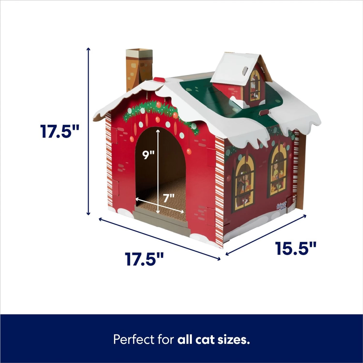 Frisco Holiday Gift Box Cardboard Cat House & Frisco Holiday Santa's Workshop Cardboard Cat House 7 Frisco Holiday Gift Box Cardboard Cat House & Frisco Holiday Santa's Workshop Cardboard Cat House - Image 7