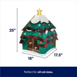 Frisco Holiday Christmas Tree Cardboard Cat House & Frisco Holiday Santa's Workshop Cardboard Cat House -Frisco 986190 PT2. AC SS1800 V1698257848