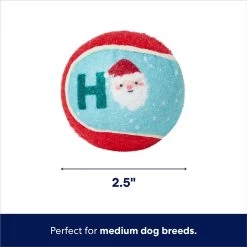 Frisco Holiday Santa's Helpers Plush Squeaky Dog Toy, 3 Count & Frisco Holiday Ho Ho Ho Fetch Squeaky Tennis Ball Dog Toy -Frisco 986214 PT6. AC SS1800 V1698257734