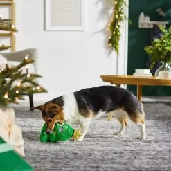 Frisco Holiday Santa's Helpers Plush Squeaky Dog Toy, 3 Count & Frisco Holiday Tree Thin Plush Squeaky Dog Toy -Frisco 986222 PT8. AC SS1800 V1698257791